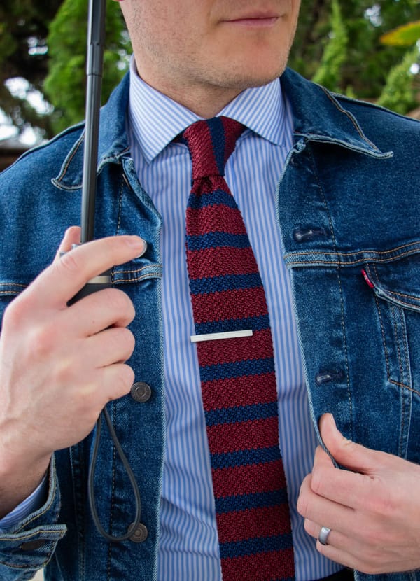 how to wear a tie clip without a jacket